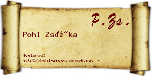 Pohl Zsóka névjegykártya